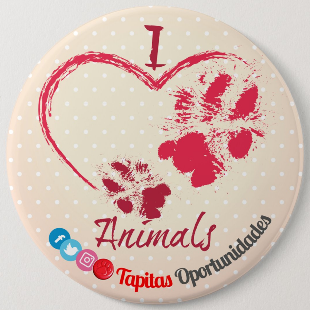 Pin I Love Animals 44mm